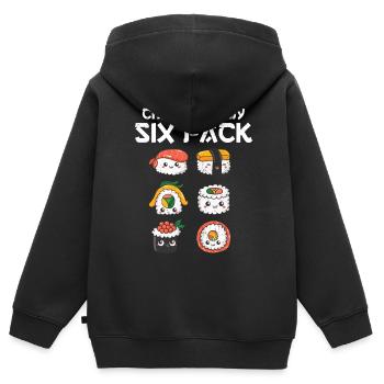 Sushi - Sweat Premium à capuche zippé enfant bio - noir - Dos - AI Model Kid Male (0cm)