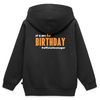 Teenager Teenie Teen Teens Teeny Geschenk - Kinder Premium Organic Zip Hoodie - Schwarz - Hinten - AI Model Kid Male (0cm)