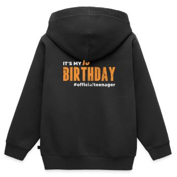 Adolescent - Sweat Premium à capuche zippé enfant bio - noir - Dos - AI Model Kid Male (0cm)
