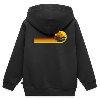 Autoscooter Freizeitpark Jahrmarkt Rummelplatz - Kinder Premium Organic Zip Hoodie - Schwarz - Hinten - AI Model Kid Male (0cm)