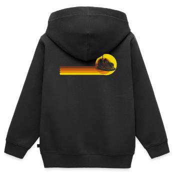 Freizeitpark Jahrmarkt Rummelplatz Kirmes - Kinder Premium Organic Zip Hoodie - Schwarz - Hinten - AI Model Kid Male (0cm)