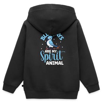 Lieblingstier - Blauhäher - Kinder Premium Organic Zip Hoodie - Schwarz - Hinten - AI Model Kid Male (0cm)