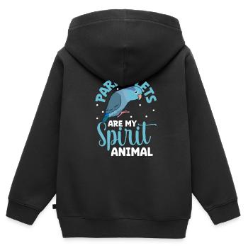 Lieblingstier - Sperlingspapagei - Kinder Premium Organic Zip Hoodie - Schwarz - Hinten - AI Model Kid Male (0cm)