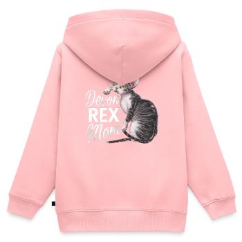 Katze Devon Rex Geschenk - Kinder Premium Organic Zip Hoodie - Rosa - Hinten - AI Model Kid Female (0cm)