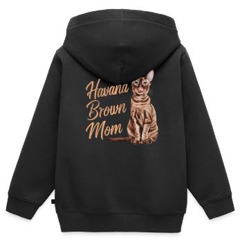 Katze Havanna Braun Geschenk - Kinder Premium Organic Zip Hoodie - Schwarz - Hinten - AI Model Kid Male (0cm)