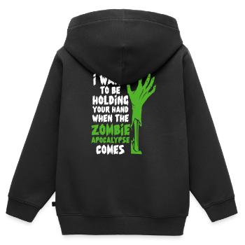 Zombie Zombie-Jäger Zombieapokalypse Geschenk - Kinder Premium Organic Zip Hoodie - Schwarz - Hinten - AI Model Kid Male (0cm)