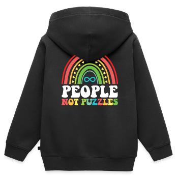 Autismus Awareness Day Autist Geschenk - Kinder Premium Organic Zip Hoodie - Schwarz - Hinten - AI Model Kid Male (0cm)
