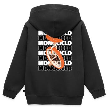 Einrad Einrad Einrad Unicycle Einrad - Kinder Premium Organic Zip Hoodie - Schwarz - Hinten - AI Model Kid Male (0cm)
