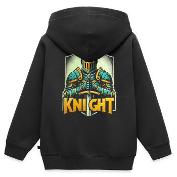 Épée Armure de Chevalier Médiéval - Sweat Premium à capuche zippé enfant bio - noir - Dos - AI Model Kid Male (0cm)