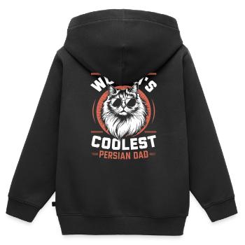 Katze Perser Geschenk - Kinder Premium Organic Zip Hoodie - Schwarz - Hinten - AI Model Kid Male (0cm)
