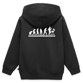 BBQ Barbecue Evolution grillen Barbecue-Grill - Kinder Premium Organic Zip Hoodie - Schwarz - Hinten - AI Model Kid Male (0cm)