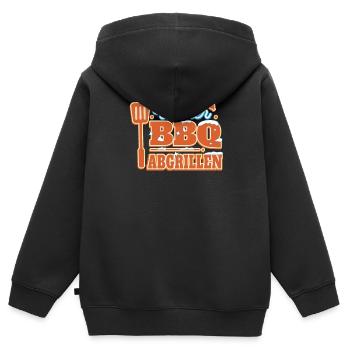 BBQ Barbecue ABGRILLEN grillen Barbecue-Grill - Kinder Premium Organic Zip Hoodie - Schwarz - Hinten - AI Model Kid Male (0cm)
