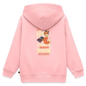 Fuchs am Mischpult - Tontechniker - Kinder Premium Organic Zip Hoodie - Rosa - Hinten - AI Model Kid Female (0cm)