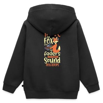 Fuchs à la table de mixage - ingénieur du son - Sweat Premium à capuche zippé enfant bio - noir - Dos - AI Model Kid Male (0cm)
