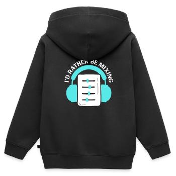 I’d Rather Mix - Ingénieur du son - Sweat Premium à capuche zippé enfant bio - noir - Dos - AI Model Kid Male (0cm)