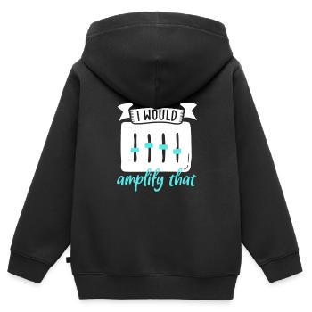 J’amplifierais cela - ingénieur du son - Sweat Premium à capuche zippé enfant bio - noir - Dos - AI Model Kid Male (0cm)