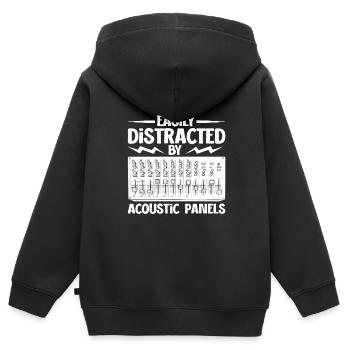 Abgelenkt durch Mischpult - Tontechniker - Kinder Premium Organic Zip Hoodie - Schwarz - Hinten - AI Model Kid Male (0cm)