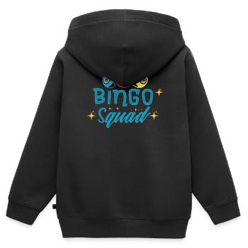 Bingo Player Bingo Jeu de bingo Jeux de bingo - Sweat Premium à capuche zippé enfant bio - noir - Dos - AI Model Kid Male (0cm)