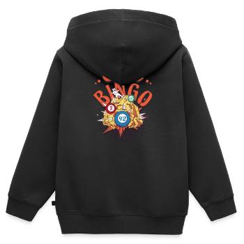 Bingo Player Bingo Jeu de bingo Jeux de bingo - Sweat Premium à capuche zippé enfant bio - noir - Dos - AI Model Kid Male (0cm)