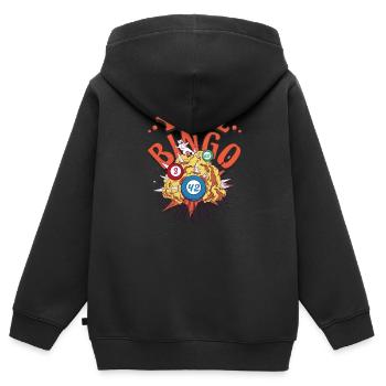 Bingo Player Bingo Jeu de bingo Jeux de bingo - Sweat Premium à capuche zippé enfant bio - noir - Dos - AI Model Kid Male (0cm)