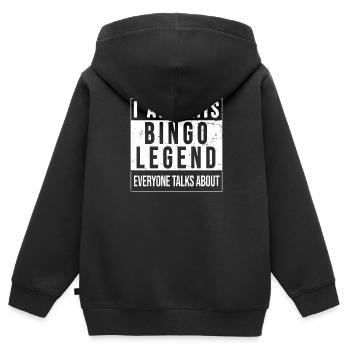 Bingo Player Bingo Jeu de bingo Jeux de bingo - Sweat Premium à capuche zippé enfant bio - noir - Dos - AI Model Kid Male (0cm)