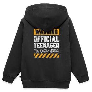 Adolescent - Sweat Premium à capuche zippé enfant bio - noir - Dos - AI Model Kid Male (0cm)