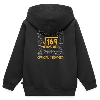 Adolescent - Sweat Premium à capuche zippé enfant bio - noir - Dos - AI Model Kid Male (0cm)