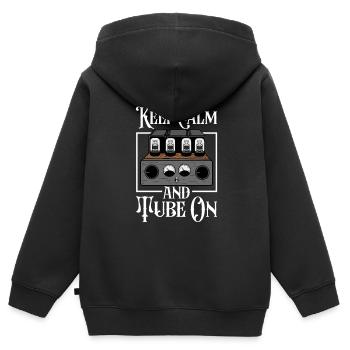 Keep Calm and Tube On - Tube valve - Kinder Premium Organic Zip Hoodie - Schwarz - Hinten - AI Model Kid Male (0cm)