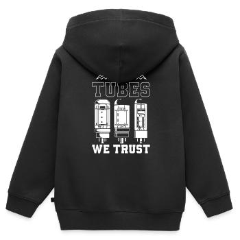 In tubes we trust - Vakuumröhre - Kinder Premium Organic Zip Hoodie - Schwarz - Hinten - AI Model Kid Male (0cm)