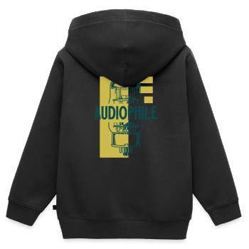 Audiophile - Vacuum Tube - Kids Premium Organic Zip-up Hoodie - black - Back - AI Model Kid Male (0cm)