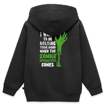 Zombie - Kinder Premium Organic Zip Hoodie - Schwarz - Hinten - AI Model Kid Male (0cm)