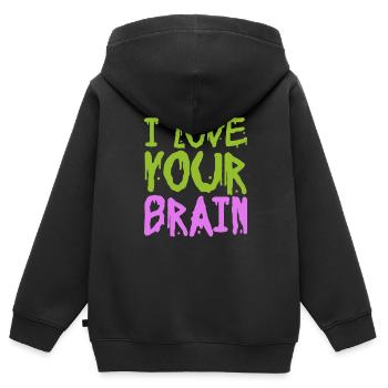 Zombie Zombie-Jäger Zombieapokalypse Geschenk - Kinder Premium Organic Zip Hoodie - Schwarz - Hinten - AI Model Kid Male (0cm)