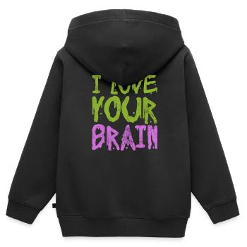 Zombie - Kinder Premium Organic Zip Hoodie - Schwarz - Hinten - AI Model Kid Male (0cm)