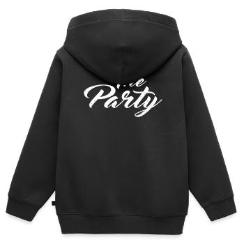Junggesellin - Kinder Premium Organic Zip Hoodie - Schwarz - Hinten - AI Model Kid Male (0cm)