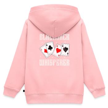 Blackjack Blackjack Jeu de cartes Casino Cadeau - Sweat Premium à capuche zippé enfant bio - rose - Dos - AI Model Kid Female (0cm)