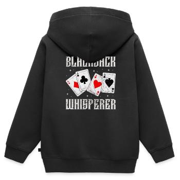 Black Jack Blackjack Kartenspiel Casino Geschenk - Kinder Premium Organic Zip Hoodie - Schwarz - Hinten - AI Model Kid Male (0cm)
