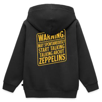 Luftschiff Zeppelin Geschenk - Kinder Premium Organic Zip Hoodie - Schwarz - Hinten - AI Model Kid Male (0cm)