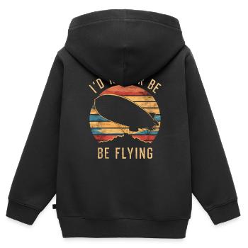 Luftschiff Zeppelin Geschenk - Kinder Premium Organic Zip Hoodie - Schwarz - Hinten - AI Model Kid Male (0cm)