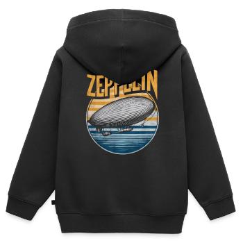 Luftschiff Zeppelin Geschenk - Kinder Premium Organic Zip Hoodie - Schwarz - Hinten - AI Model Kid Male (0cm)