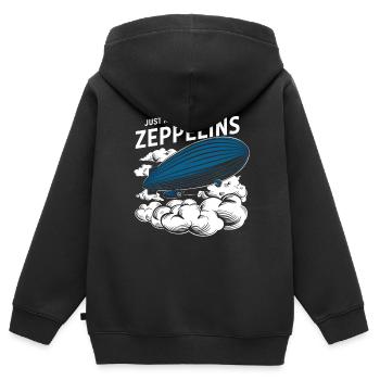 Luftschiff Zeppelin Geschenk - Kinder Premium Organic Zip Hoodie - Schwarz - Hinten - AI Model Kid Male (0cm)