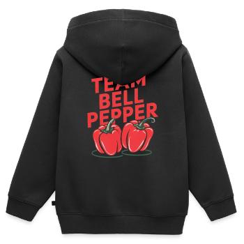 Paprika Geschenk - Kinder Premium Organic Zip Hoodie - Schwarz - Hinten - AI Model Kid Male (0cm)