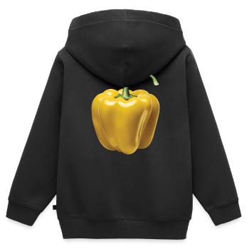 Paprika Geschenk - Kinder Premium Organic Zip Hoodie - Schwarz - Hinten - AI Model Kid Male (0cm)