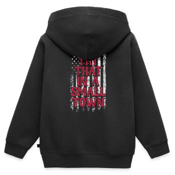 Pays - Sweat Premium à capuche zippé enfant bio - noir - Dos - AI Model Kid Male (0cm)