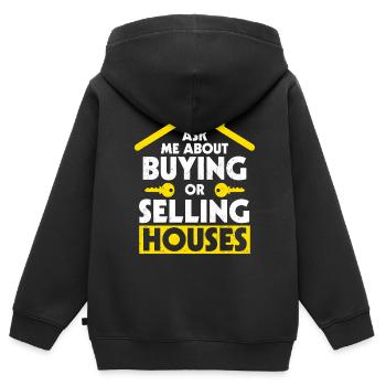 Immobilienmakler - Kinder Premium Organic Zip Hoodie - Schwarz - Hinten - AI Model Kid Male (0cm)