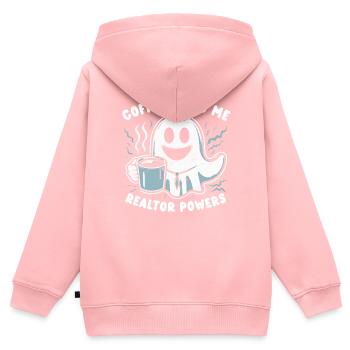 Immobilienmakler - Kinder Premium Organic Zip Hoodie - Rosa - Hinten - AI Model Kid Female (0cm)