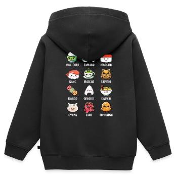 Sushi - Sweat Premium à capuche zippé enfant bio - noir - Dos - AI Model Kid Male (0cm)