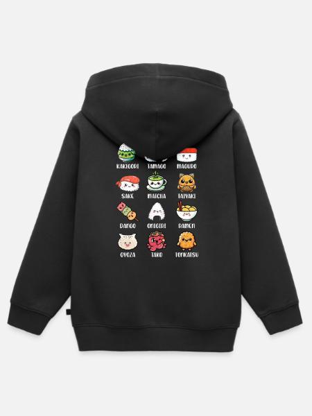 Sushi - Kinder Premium zip hoodie biologisch - zwart
