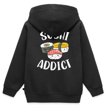 Sushi - Kinder Premium Organic Zip Hoodie - Schwarz - Hinten - AI Model Kid Male (0cm)