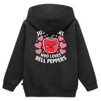Paprika Geschenk - Kinder Premium Organic Zip Hoodie - Schwarz - Hinten - AI Model Kid Male (0cm)