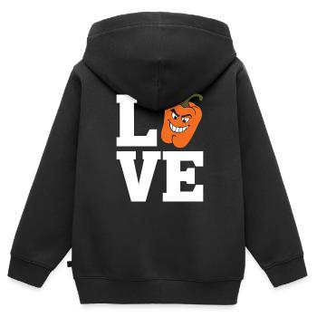 Paprika Geschenk - Kinder Premium Organic Zip Hoodie - Schwarz - Hinten - AI Model Kid Male (0cm)